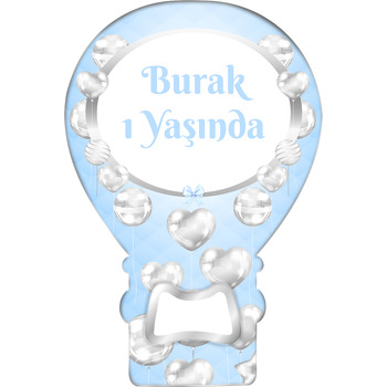 Mavi Kapitone Fonda Balonlar Temalı Balon Magnet Açacak