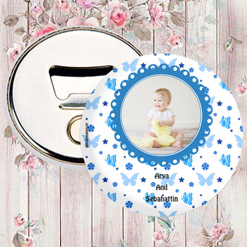 Mavi Kelebek Temalı Bebek Magnet Açacak