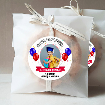 Mavi Kırmızı Balonlar ile Artık Okuyorum Temalı Sticker