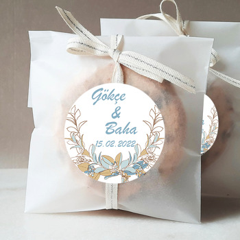 Mavi Krem Zakkum Temalı Sticker