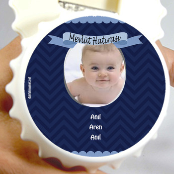Mavi Kudela Temalı Bebek Kapak Şekilli Magnet Açacak