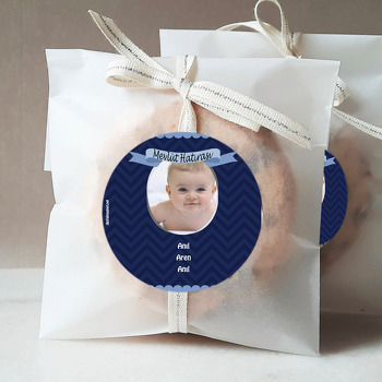 Mavi Kudela Temalı Bebek Sticker