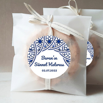 Mavi Kündekari Desen ile Sünnet Temalı Sticker