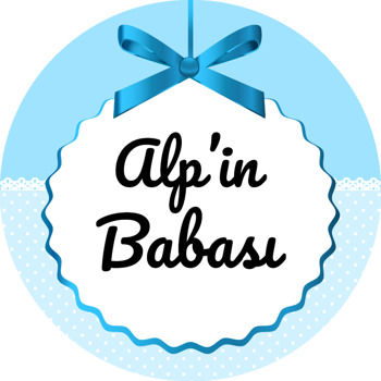 Mavi Kurdele ile Puantiye Fon Temalı Akrilik Daire Magnet