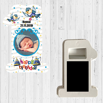 Mavi Kuş Temalı Doğum Günü Magnet Açacak