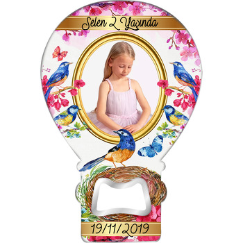Mavi Kuşlar Temalı Resimli Balon Magnet Açacak