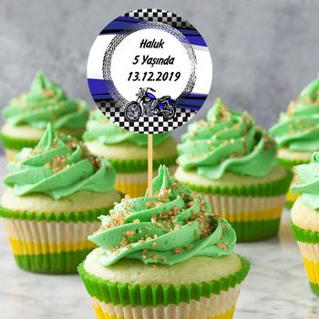 Mavi MotorsikletTemalı Kürdan Süs