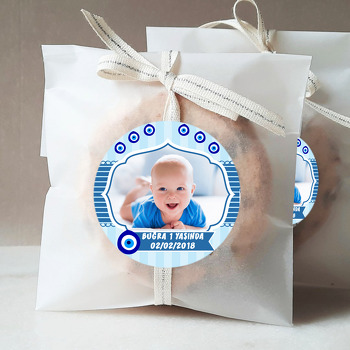 Mavi Nazar Boncuğu Temalı Resimli Sticker