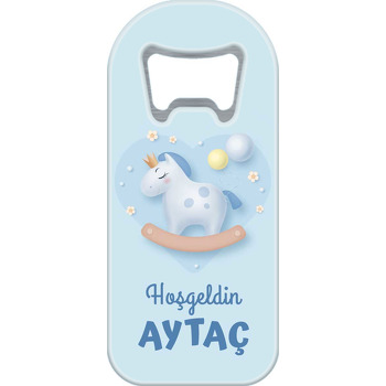 Mavi Oyuncak At Temalı Uzun Magnet Açacak