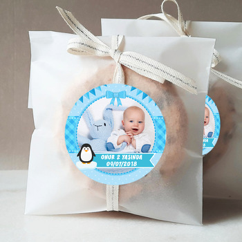 Mavi Penguen Temalı Resimli Sticker