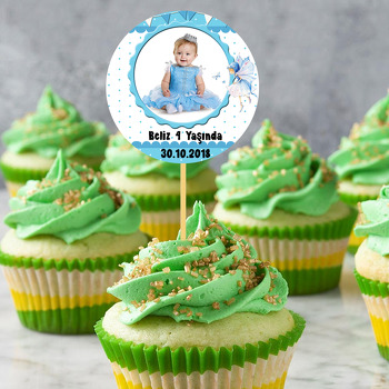 Mavi Peri  Temalı Resimli Kürdan Süs