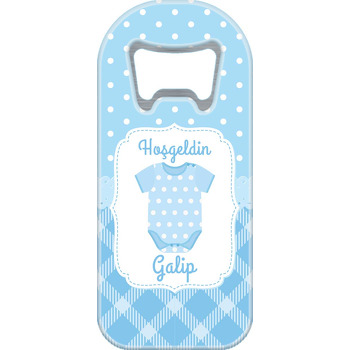 Mavi Puantiyeli Bebek Tshirt Temalı Uzun Magnet Açacak
