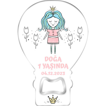 Mavi Saçlı Kız ile Laleler Temalı Balon Magnet Açacak