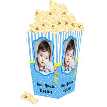 Mavi Sarı Küçük Prens Temalı Popcorn Kutusu