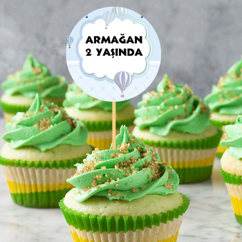 Mavi  Soft Uçan Balonlar Temalı Kürdan Süs