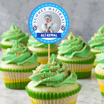 Mavi Sünnet Hatırası ile Nazar Boncuğu Temalı Parti Kürdan Süs