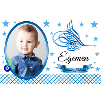 Mavi Tuğra ile Yıldızlarla Sünnet Temalı Plastik Magnet