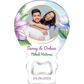 Mavi ve Mor Nilüfer Temalı Balon Magnet Açacak