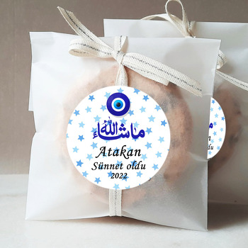 Mavi Yıldızlar ile Maşallah Sünnet Temalı Sticker