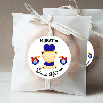 Mavili Sevimli Ayıcık ile Nazar Boncuğu Temalı Sticker