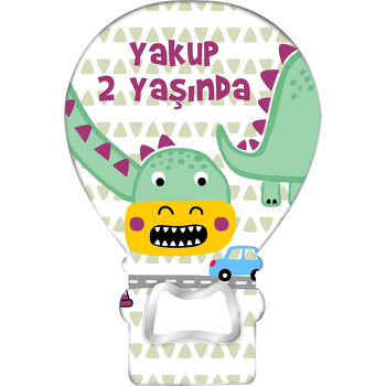 Mega Dinazor Temalı Balon Ahşap Magnet 