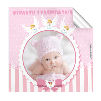 Melek 2 Temalı Kare Etiket