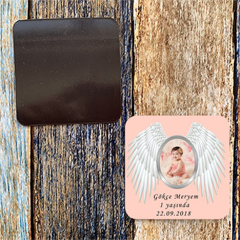 Melek Kanadı Temalı Doğum Günü Magnet