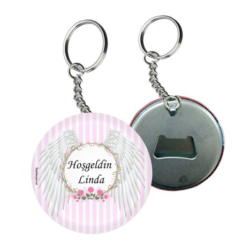 Melek Kanadı Temalı Hoşgeldin Arkası Açacak Anahtarlık