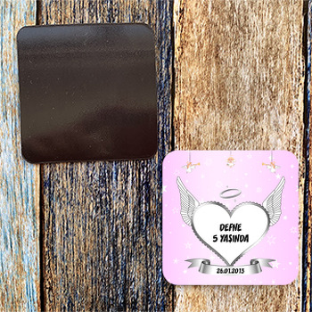 Melek Kanatlı Çerçeve Temalı Kare Magnet