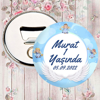 Melek Kanatlı Mavi Temalı Magnet Açacak