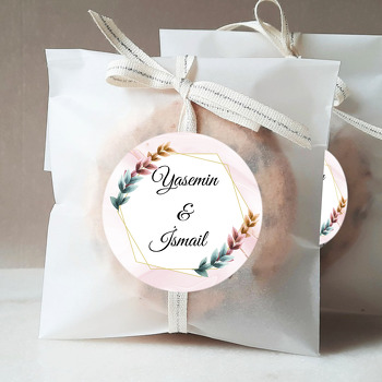 Mermer ve Yaprak Desen Temalı Sticker