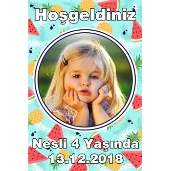 Meyve Temalı Doğum Günü Afiş
