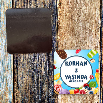 Meyveli Şekerlemeler Temalı Doğum Günü Magnet