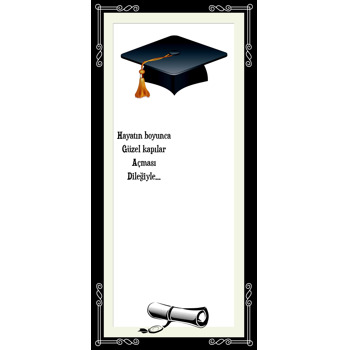 Mezuniyet Kep ile Diploma Temalı Hediyelik Kart