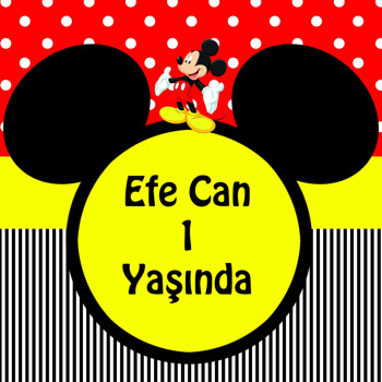 Mickey Mouse 2 Temalı Kare Doğum Günü Parti Afiş