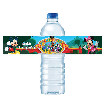 Mickey Mouse Temalı Su Şişesi Etiketi