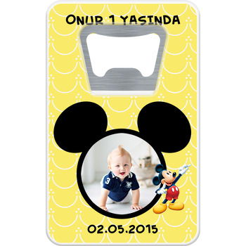 Mickey Temalı Dikdörtgen Magnet Açacak