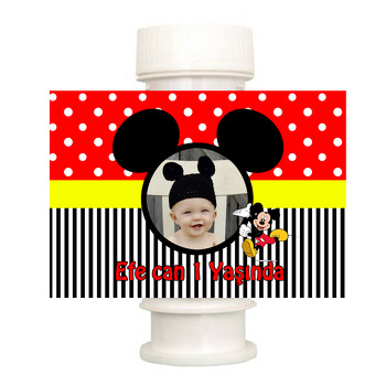 Mickey Temalı Köpük Baloncuk Etiketi