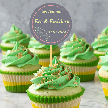 Mimoza Dalı ile Gri Fon Temalı Parti Kürdan Süs