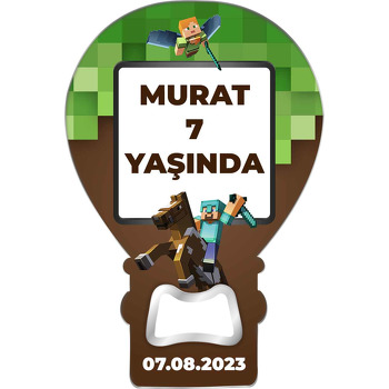 Minecraft Pixel Fon Temalı Balon Magnet Açacak