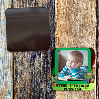 Minecraft Temalı Kare Magnet