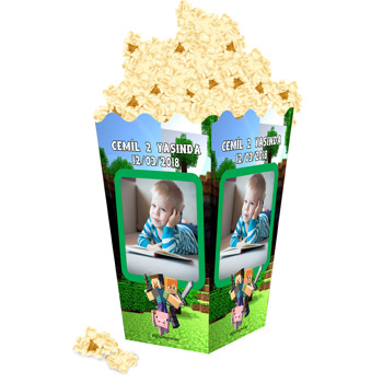 Minecraft Temalı Popcorn Kutusu