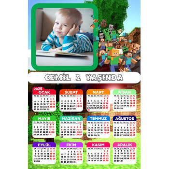 Minecraft Temalı Takvim Magnet