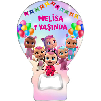 Minik Bebekler Party Temalı Balon Ahşap Magnet 
