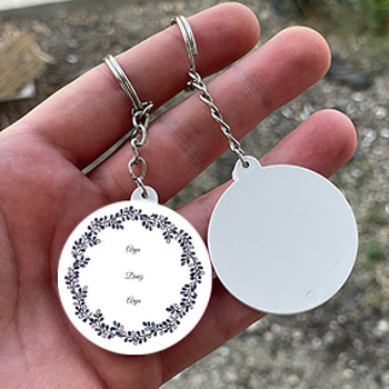 Minik Yapraklar Temalı Söz Nişan Nikah Daire Plastik Anahtarlık