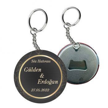 Minimal Gold Dallar ile Daire Çerçeve Temalı Arkası Açacak Anahtarlık