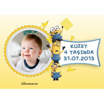 Minion 2 Temalı Doğum Günü Magnet