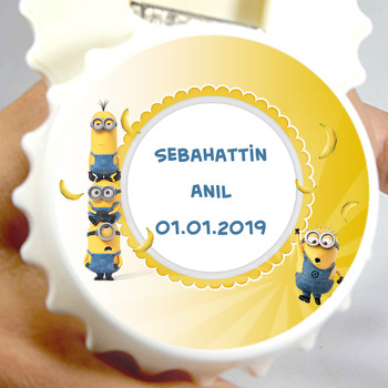 Minion 2  Temalı Kapak Şekilli Magnet Açacak