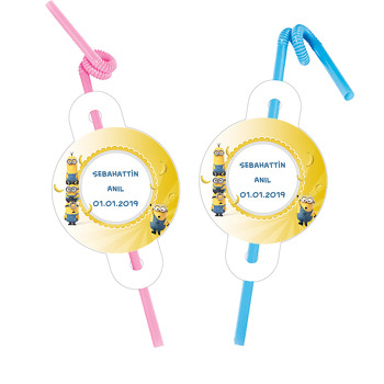 Minion 2  Temalı Pipet ve Kartı