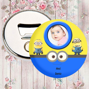 Minion Temalı Fotoğraflı Magnet Açacak